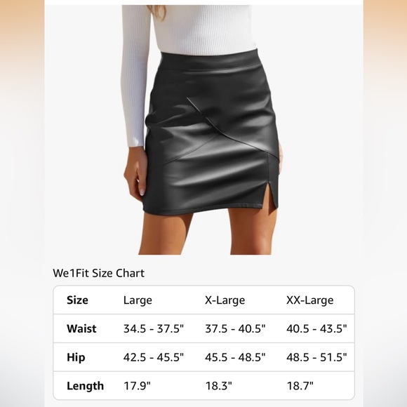 Nwt We1Fit Womens Fuax Leather Skirt High Waisted XL - Picture 7 of 9